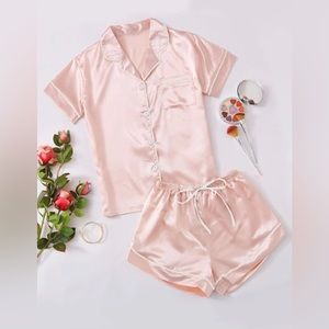 Satin pajamas short set